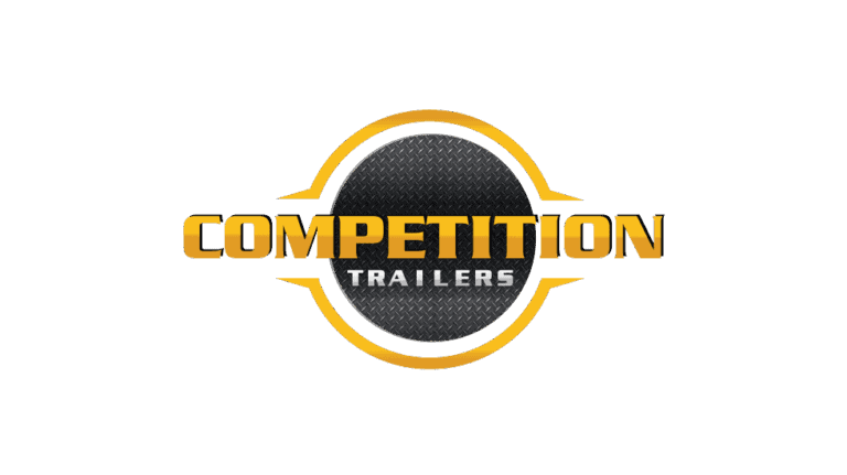 Competition Trailers logo, showcasing a bold black and yellow design for high-performance trailer branding. Perfect for automotive, racing, or trailer manufacturing businesses.