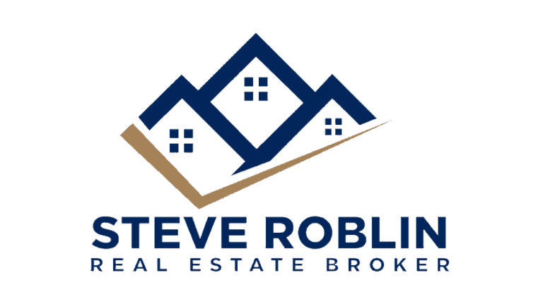Modern real estate logo featuring stylized house icons and bold text, ideal for real estate agents, brokers, and property marketing.